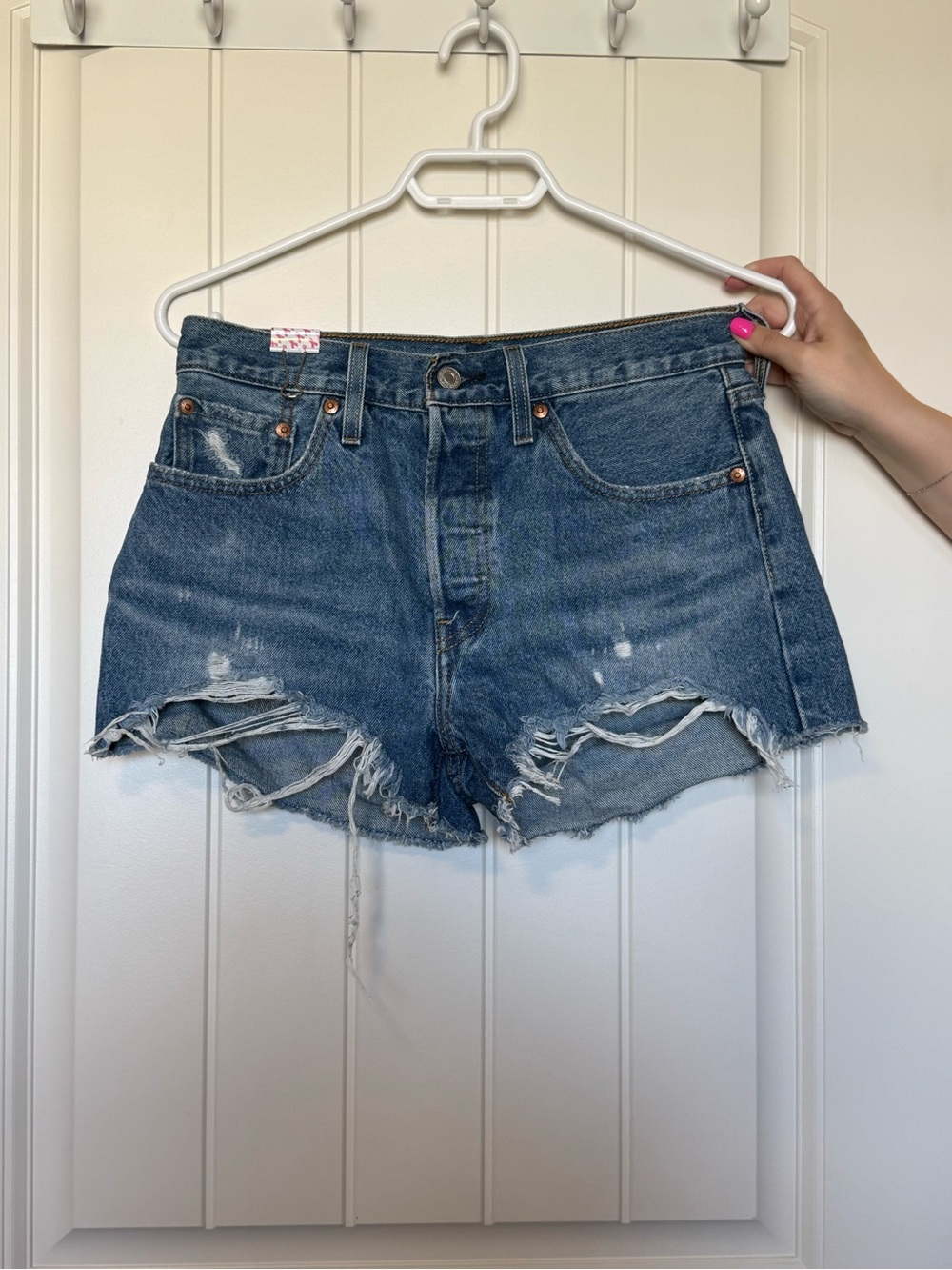 Levi's Distressed Blue Denim Cutoff Shorts